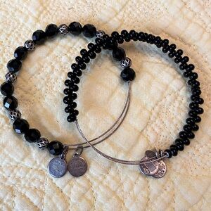 Alex and Ani Black Beaded Bracelets
